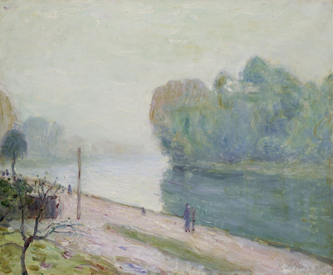 Een bocht in de rivier Loing, 1896 door Alfred Sisley