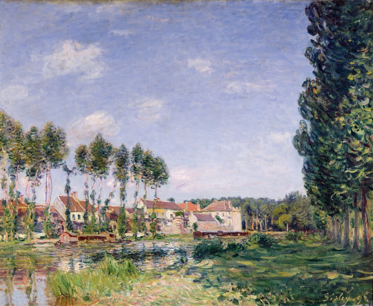 Oevers van de Loing, Moret, 1892 door Alfred Sisley