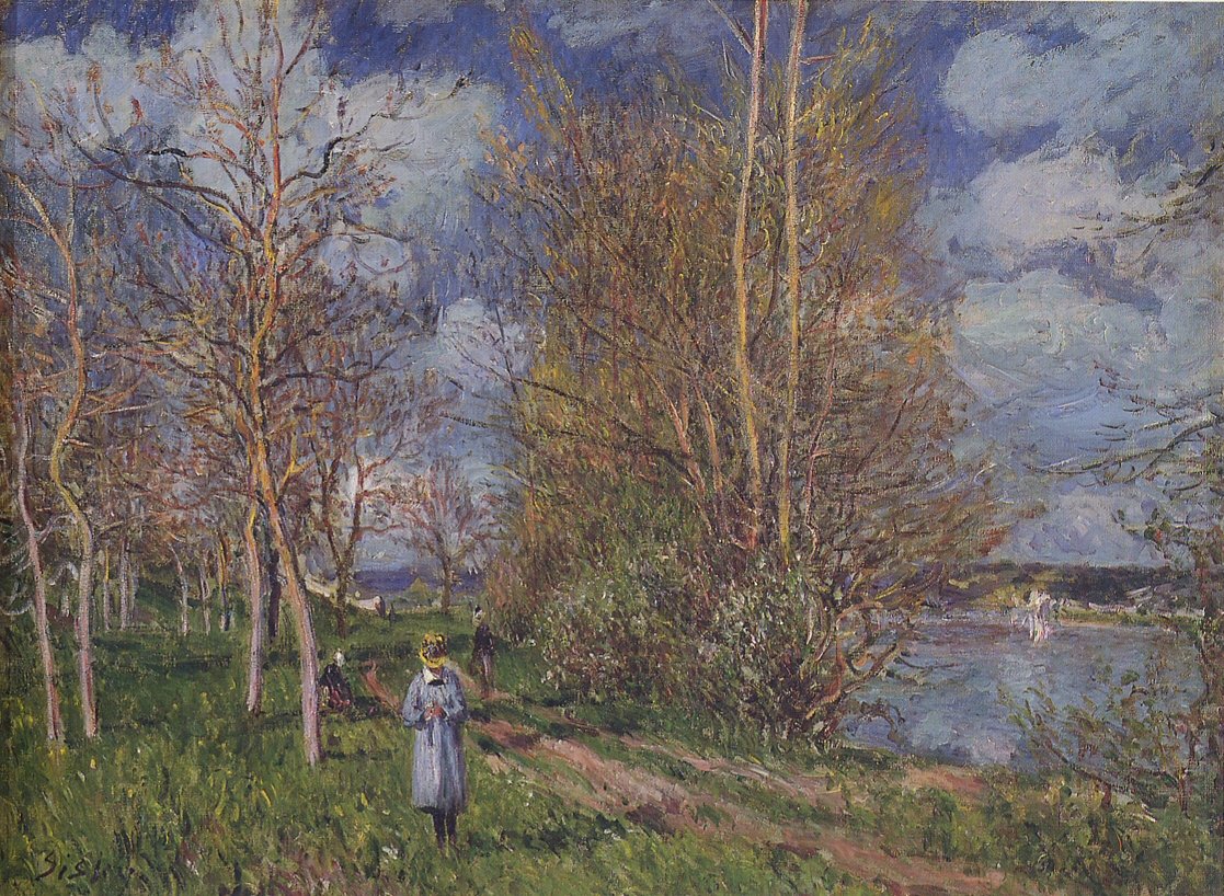 De kleine weiden in de lente door Alfred Sisley