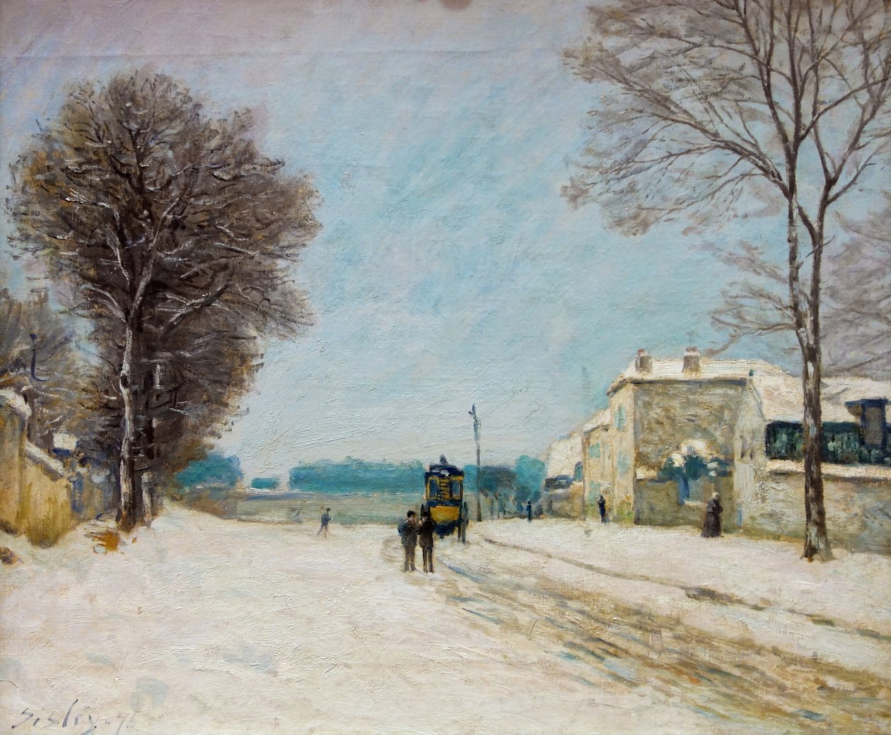 In de winter, sneeuw effect in het Palais des Beaux-Arts de Lille door Alfred Sisley