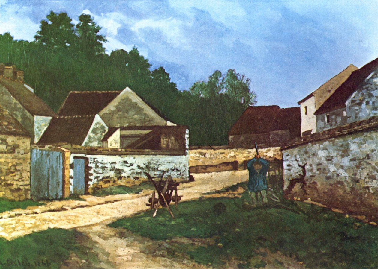 Dorpsstraat in Marlotte door Alfred Sisley