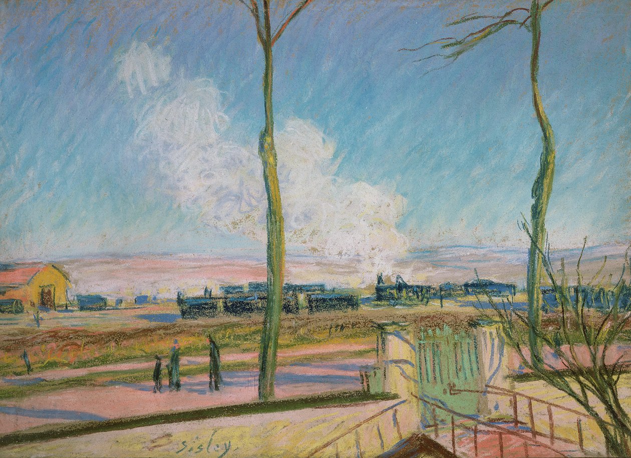 Het goederenstation door Alfred Sisley