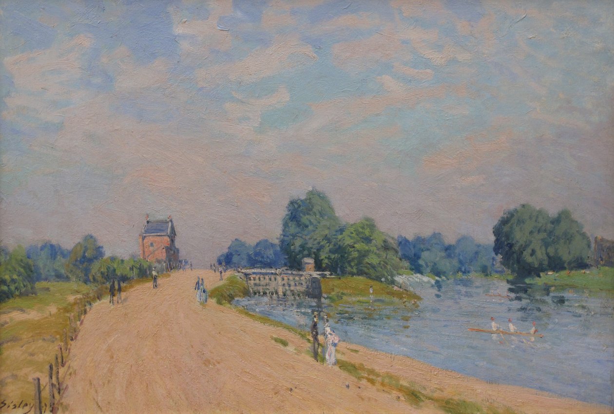 De weg naar Hampton Court door Alfred Sisley