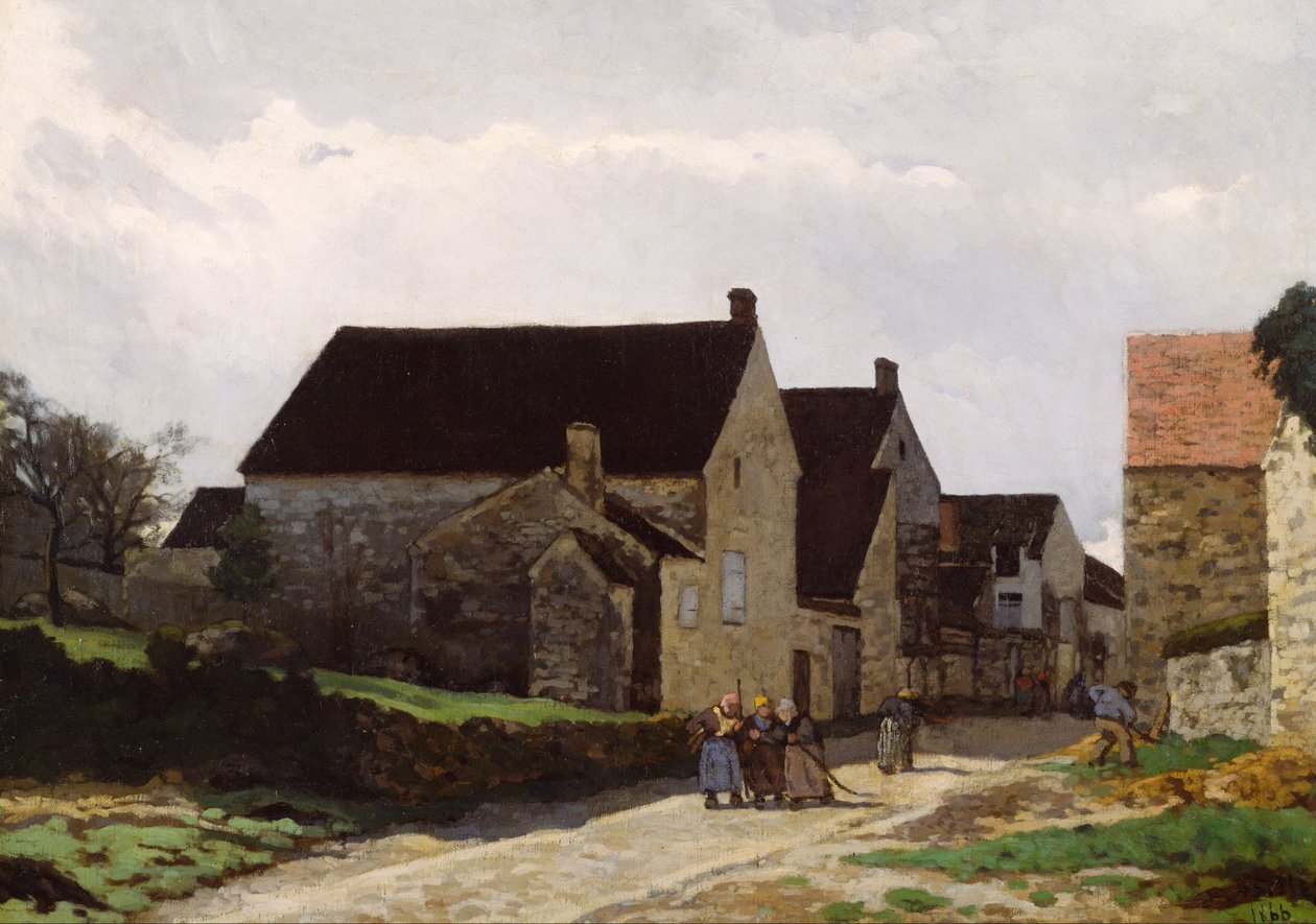 Vrouwen op weg naar het bos door Alfred Sisley