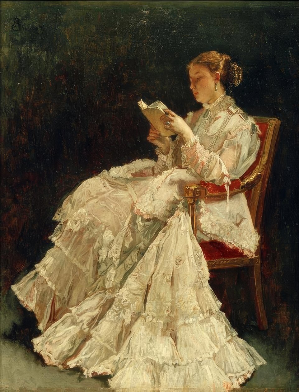 A.Stevens, De lezeres door Alfred Emile Stevens