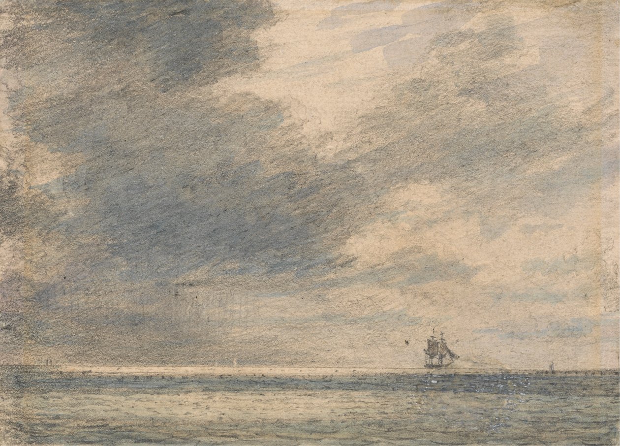 Avond op zee door Alfred Abram Constable