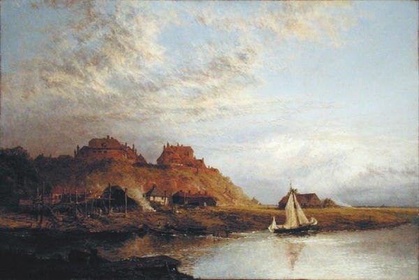 Scheepsbouw in Rye door Alfred Dawson
