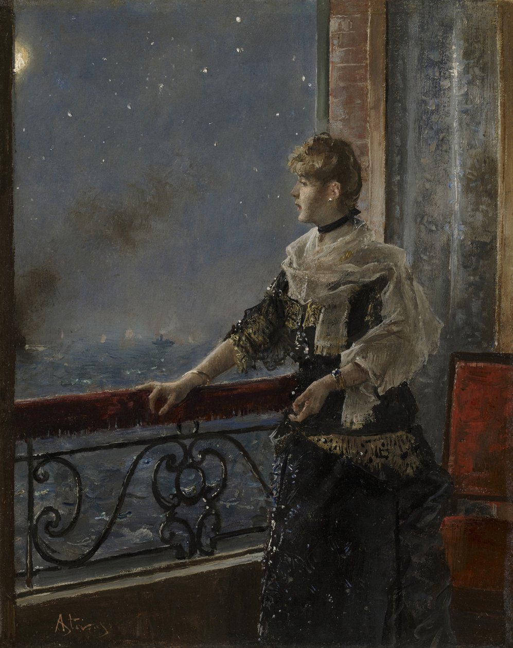 Maanlicht door Alfred Emile Stevens