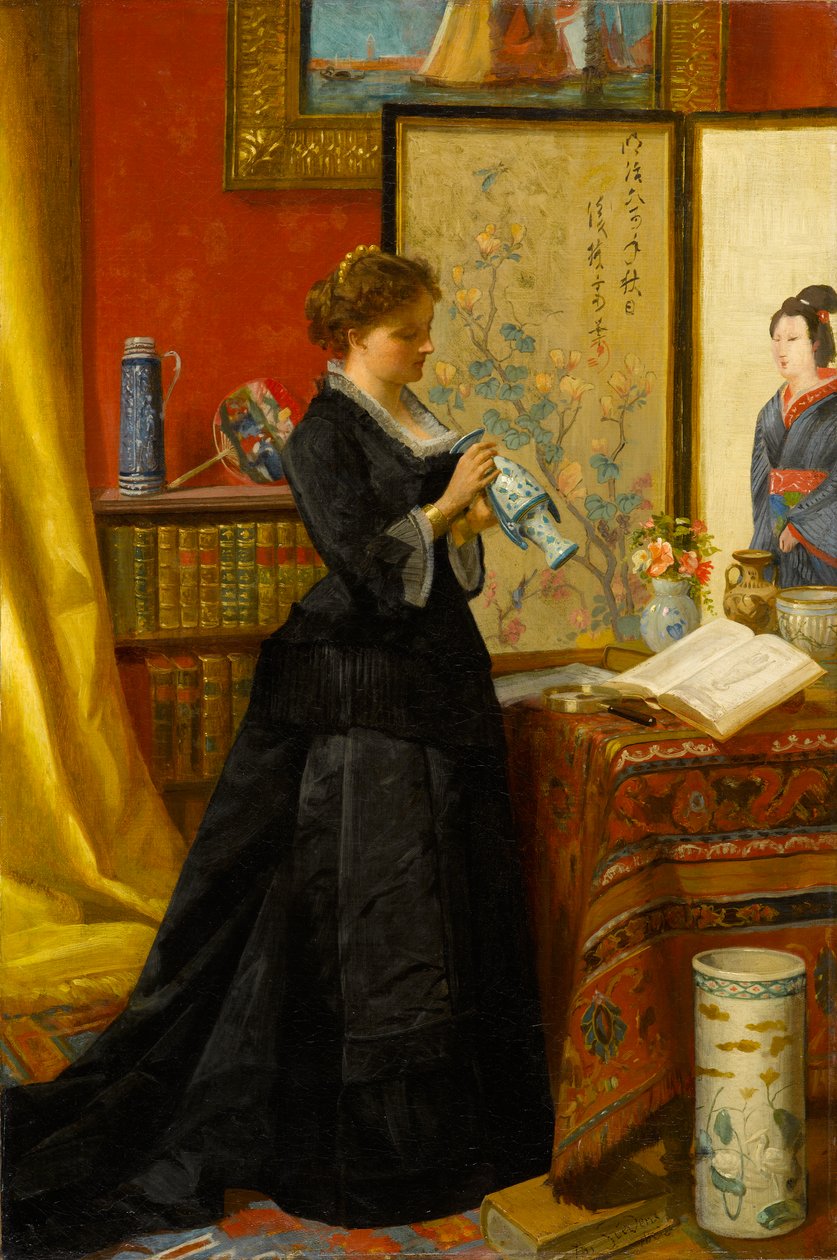 De porseleinverzamelaar door Alfred Emile Stevens