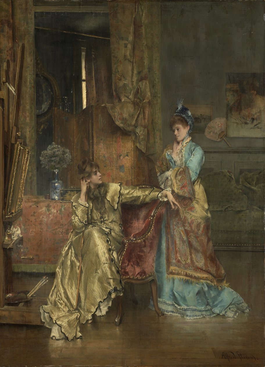 Het bezoek, c.1870 door Alfred Emile Stevens