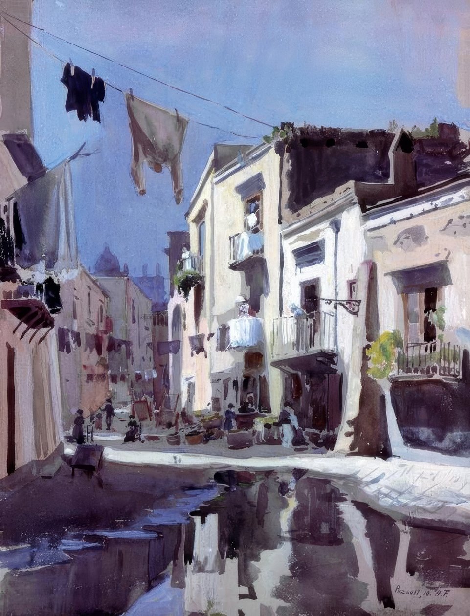 Straat in Pozzuoli door Alfred Frank