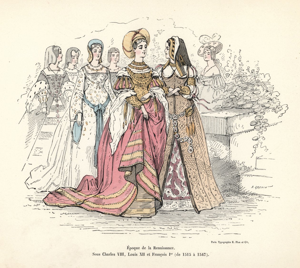 Franse vrouwenkostuums uit de Renaissance door Alfred Grevin
