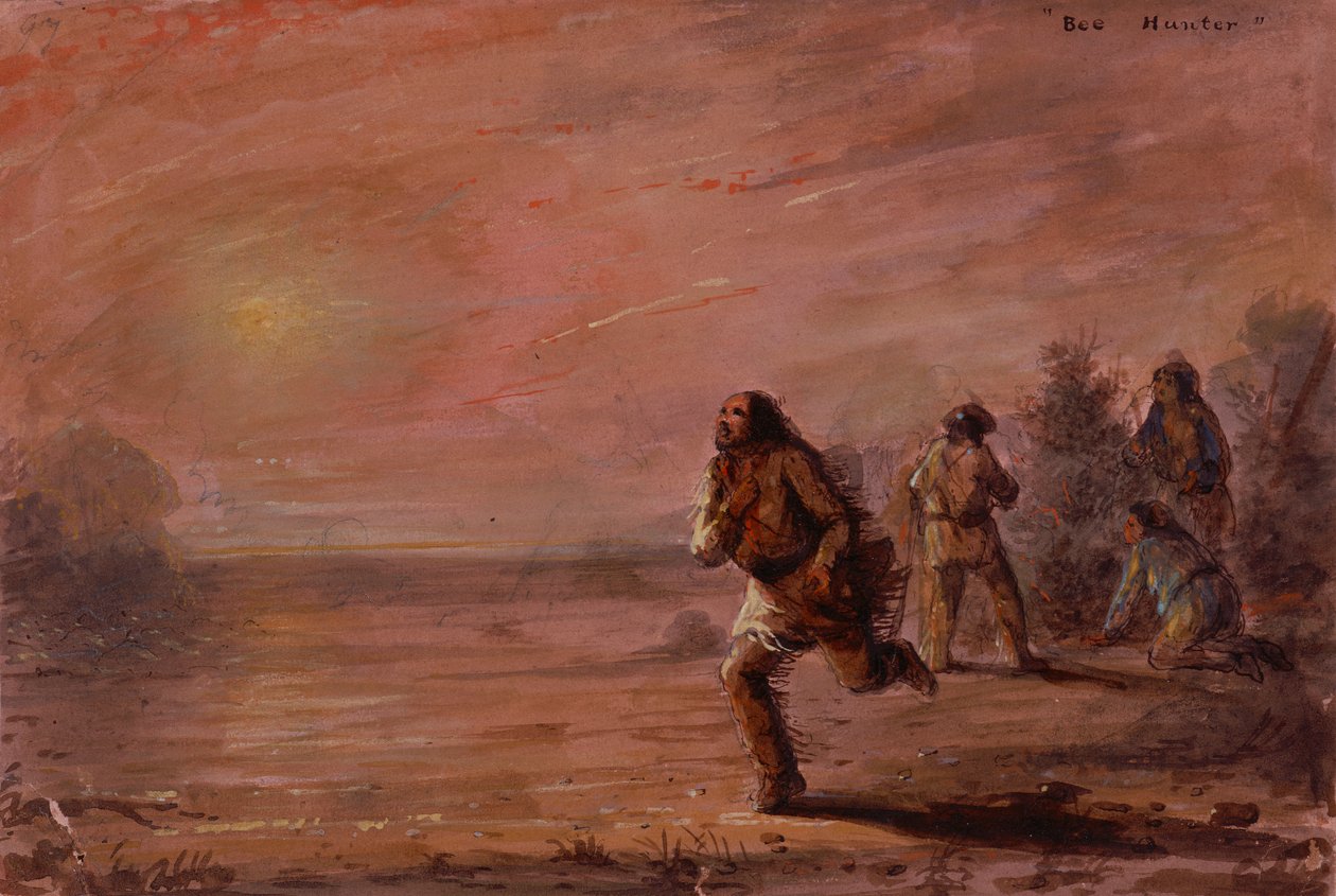 Bijenjagers, ca. 1837 door Alfred Jacob Miller