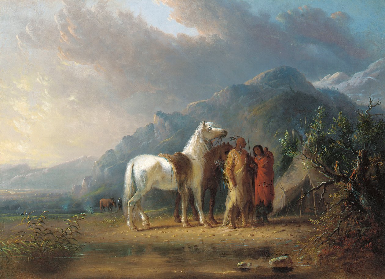 Sioux kamp door Alfred Jacob Miller