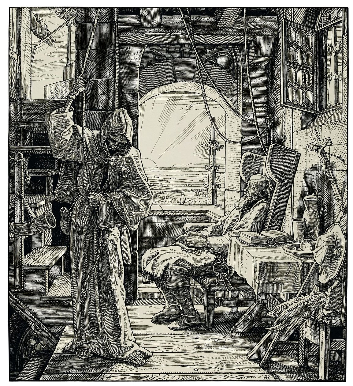 De Dood als een vriend, 1851 door Alfred Rethel