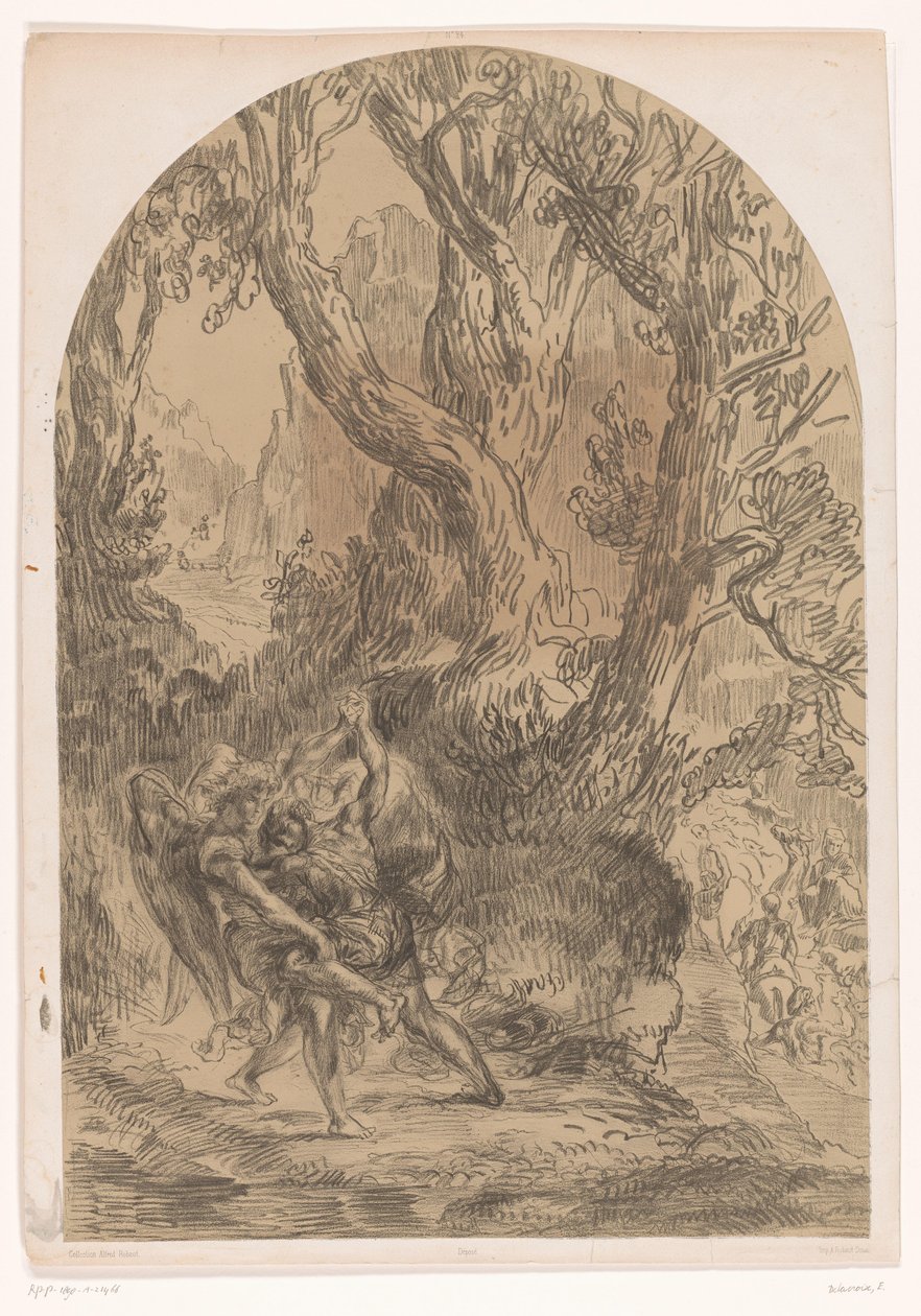 Jacob worstelt met de engel door Alfred Robaut