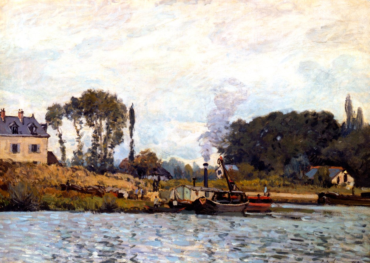Boten op het Kanaal, 1873 door Alfred Sisley