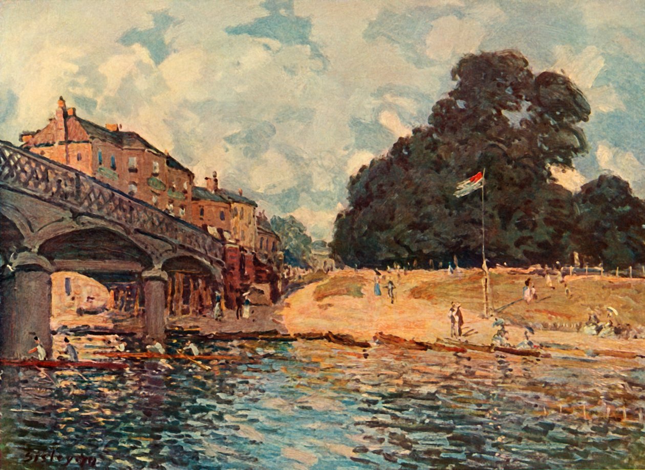 Brug bij Hampton Court, 1874, 1937 door Alfred Sisley