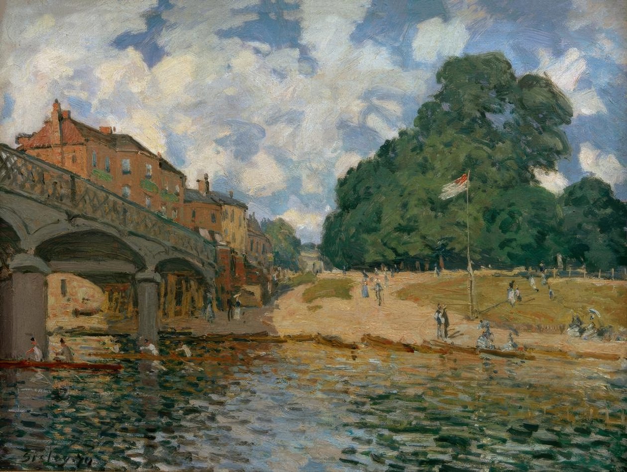 Brug bij Hampton Court door Alfred Sisley