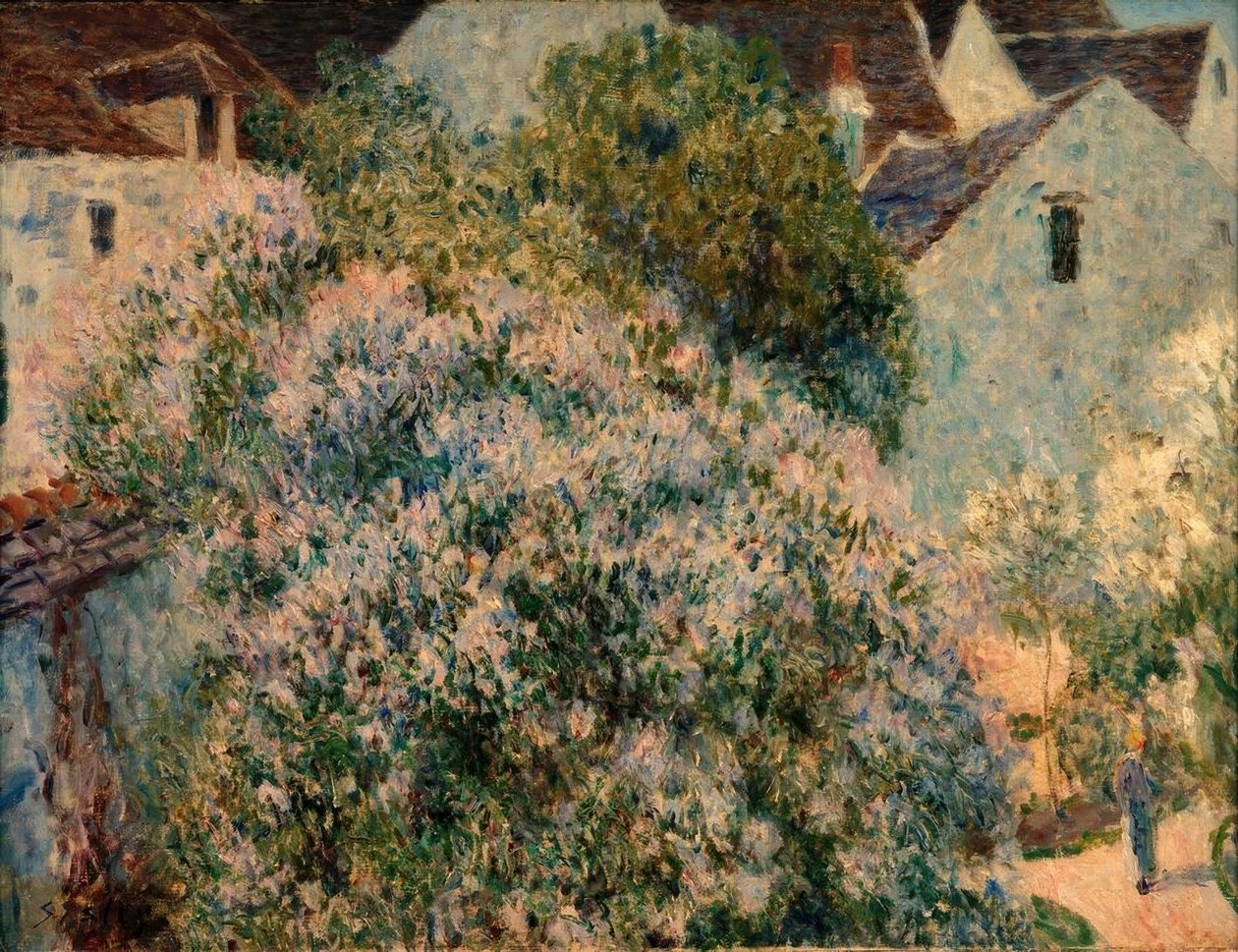 De sering in mijn tuin door Alfred Sisley