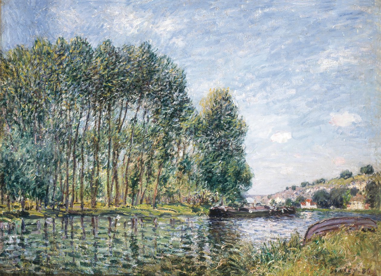 Frans: Tournant du Loing à Moret door Alfred Sisley