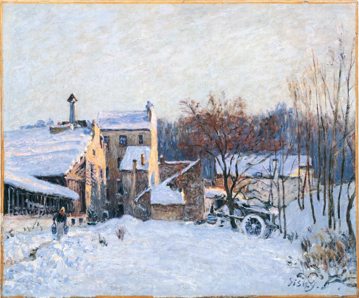 Frans: Une cour à Chaville door Alfred Sisley