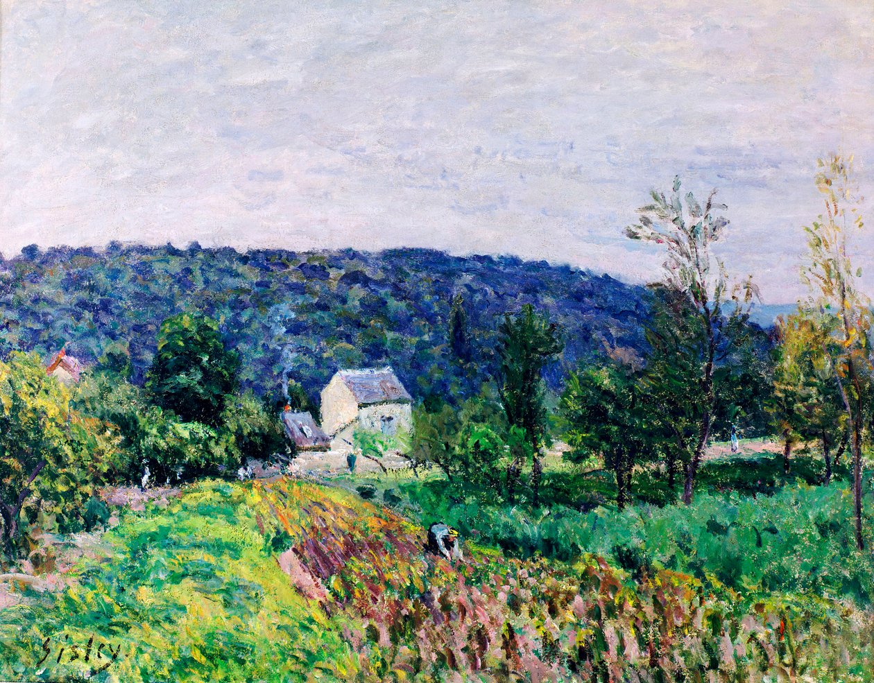 Heuvels rondom Parijs, 1879 door Alfred Sisley