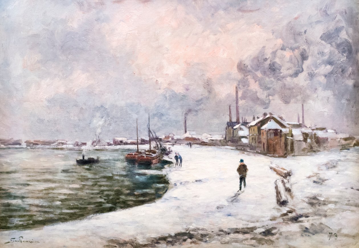 Ivry in de sneeuw door Alfred Sisley