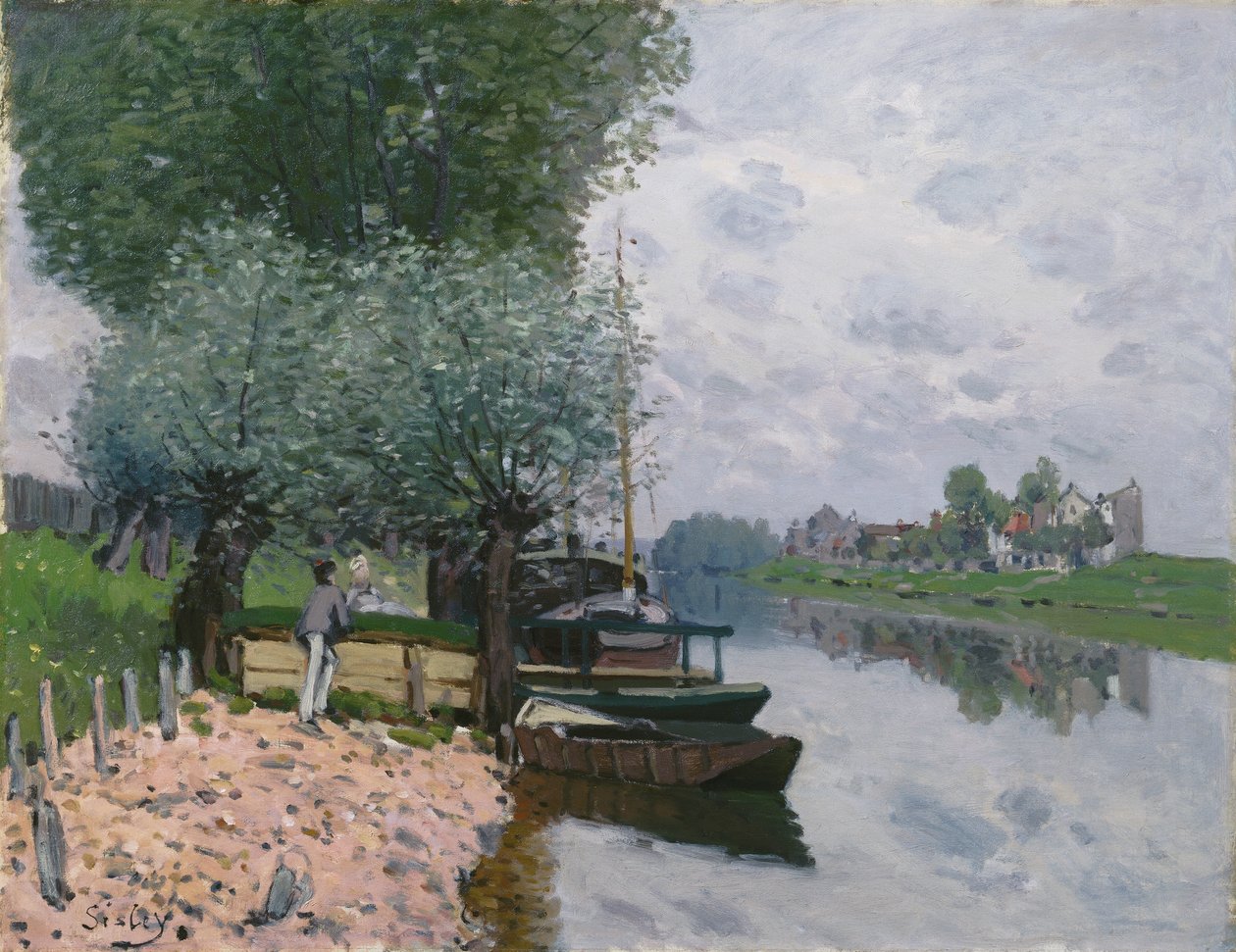 La Seine à Bougival door Alfred Sisley