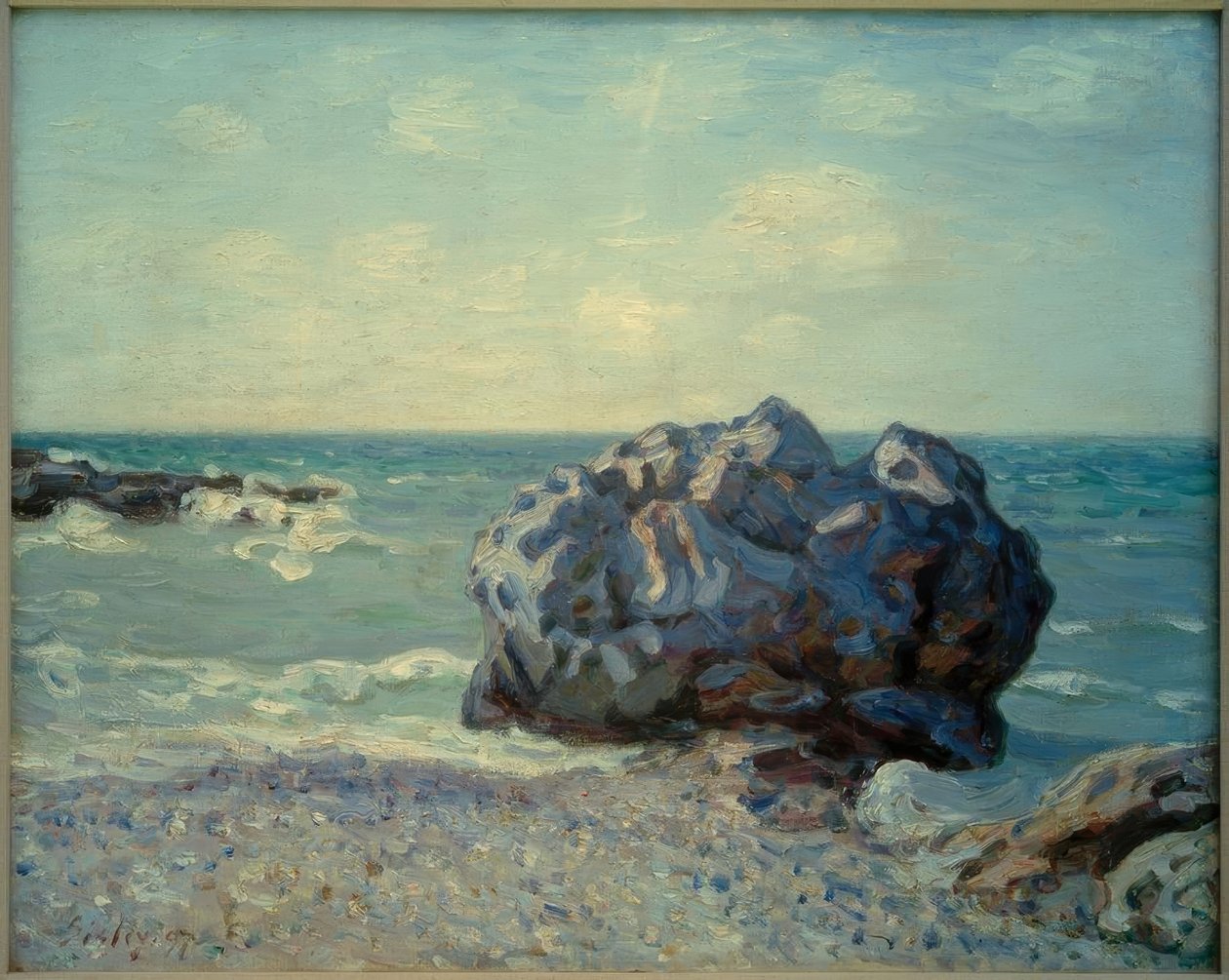 Langland Bay in de ochtend door Alfred Sisley