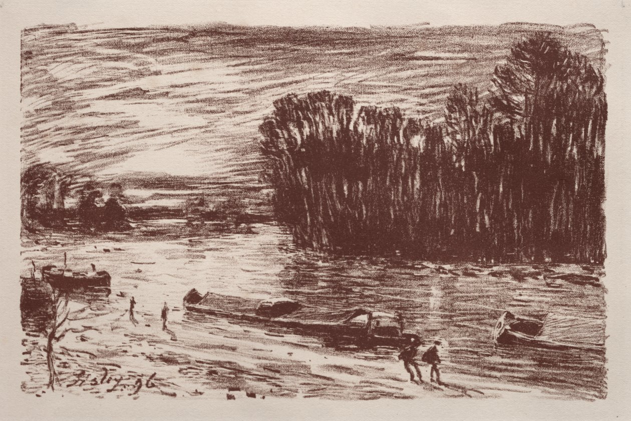 Aan de oevers van de Loing door Alfred Sisley