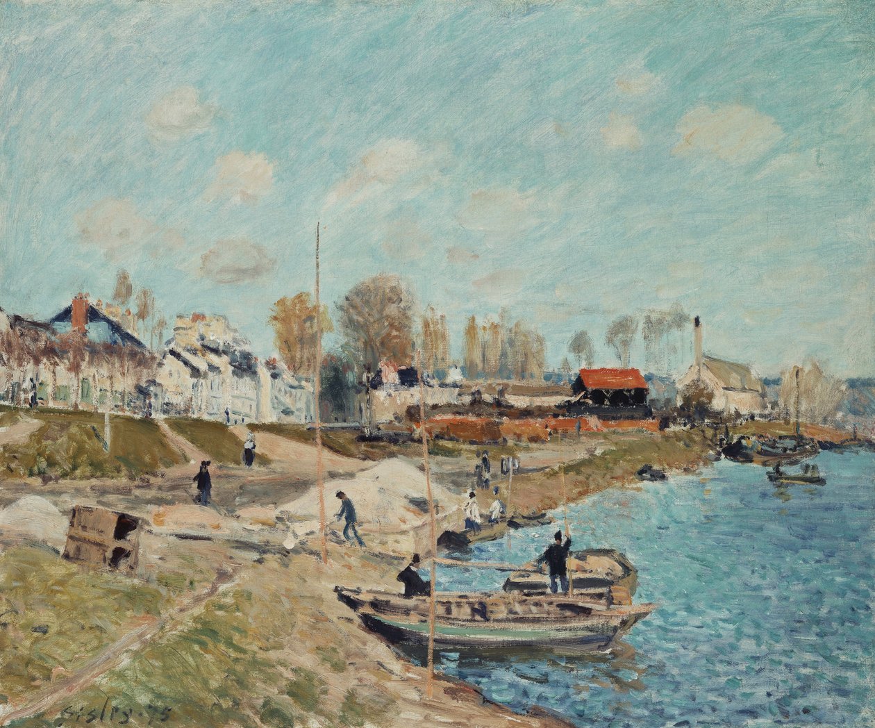 Zand op de kade, 1875 door Alfred Sisley