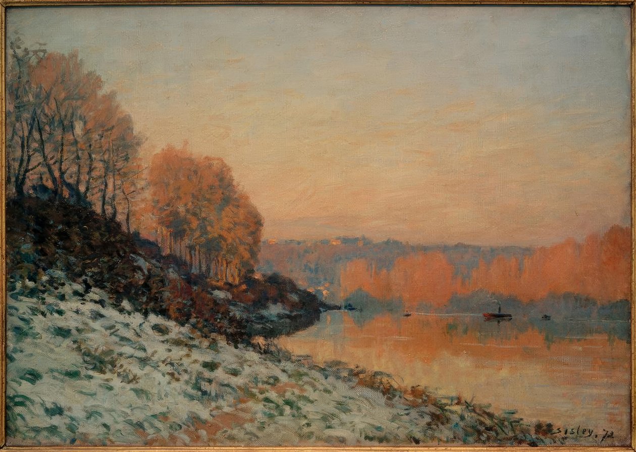 Sneeuw in Port-Marly, witte vorst door Alfred Sisley