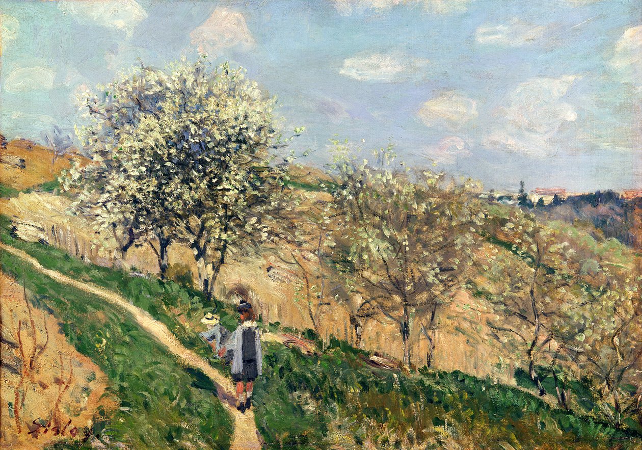 Lente in Bougival door Alfred Sisley
