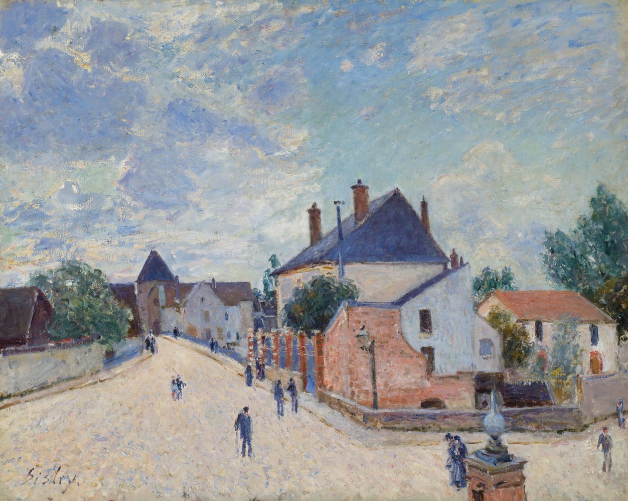 Straat in Moret, ca. 1890 door Alfred Sisley