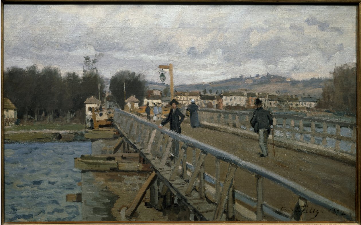 De voetgangersbrug van Argenteuil door Alfred Sisley