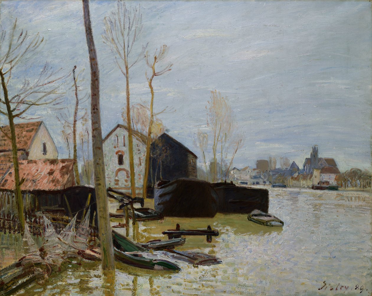 De overstromingen bij Moret door Alfred Sisley