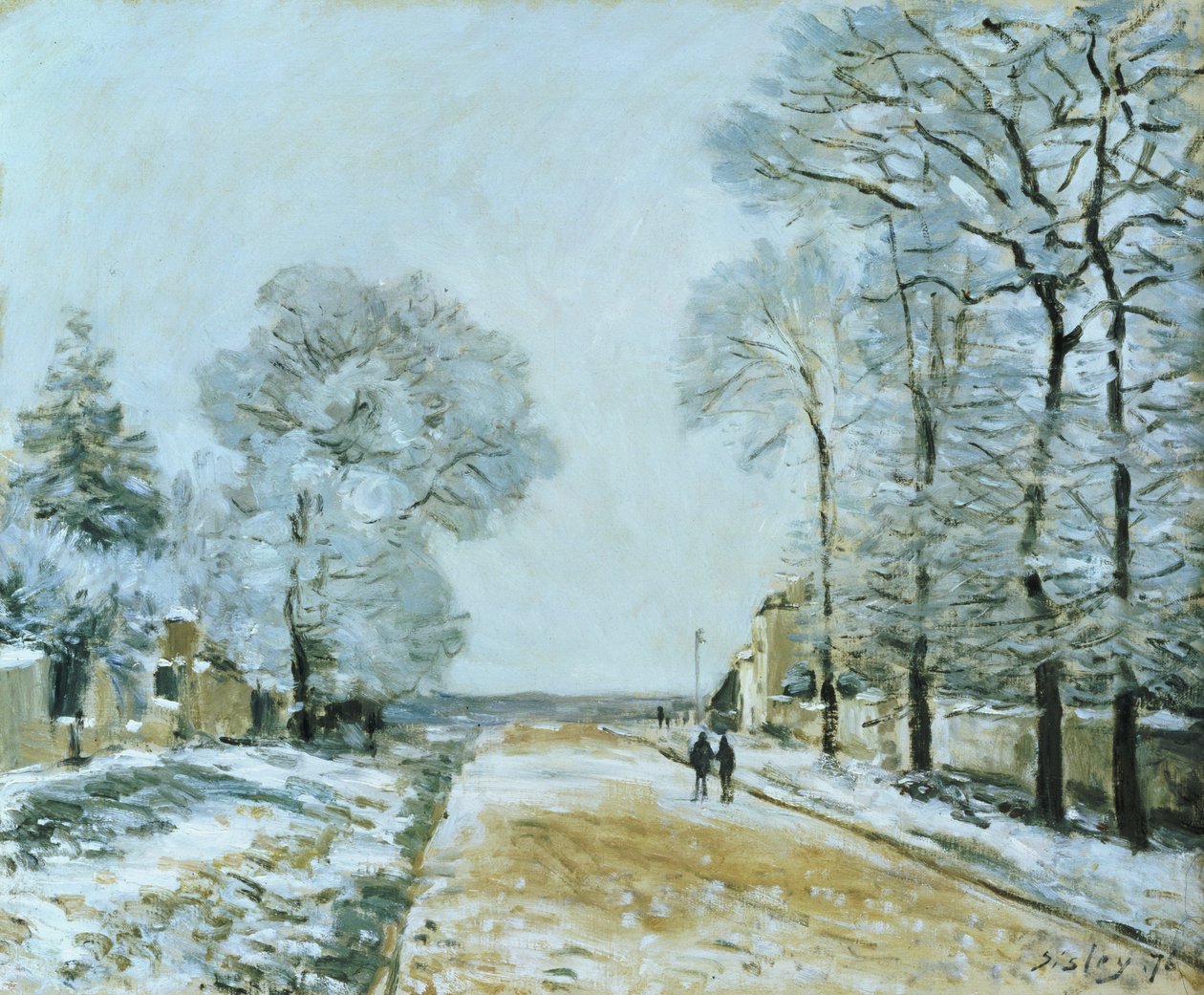 De weg, sneeuweffect door Alfred Sisley