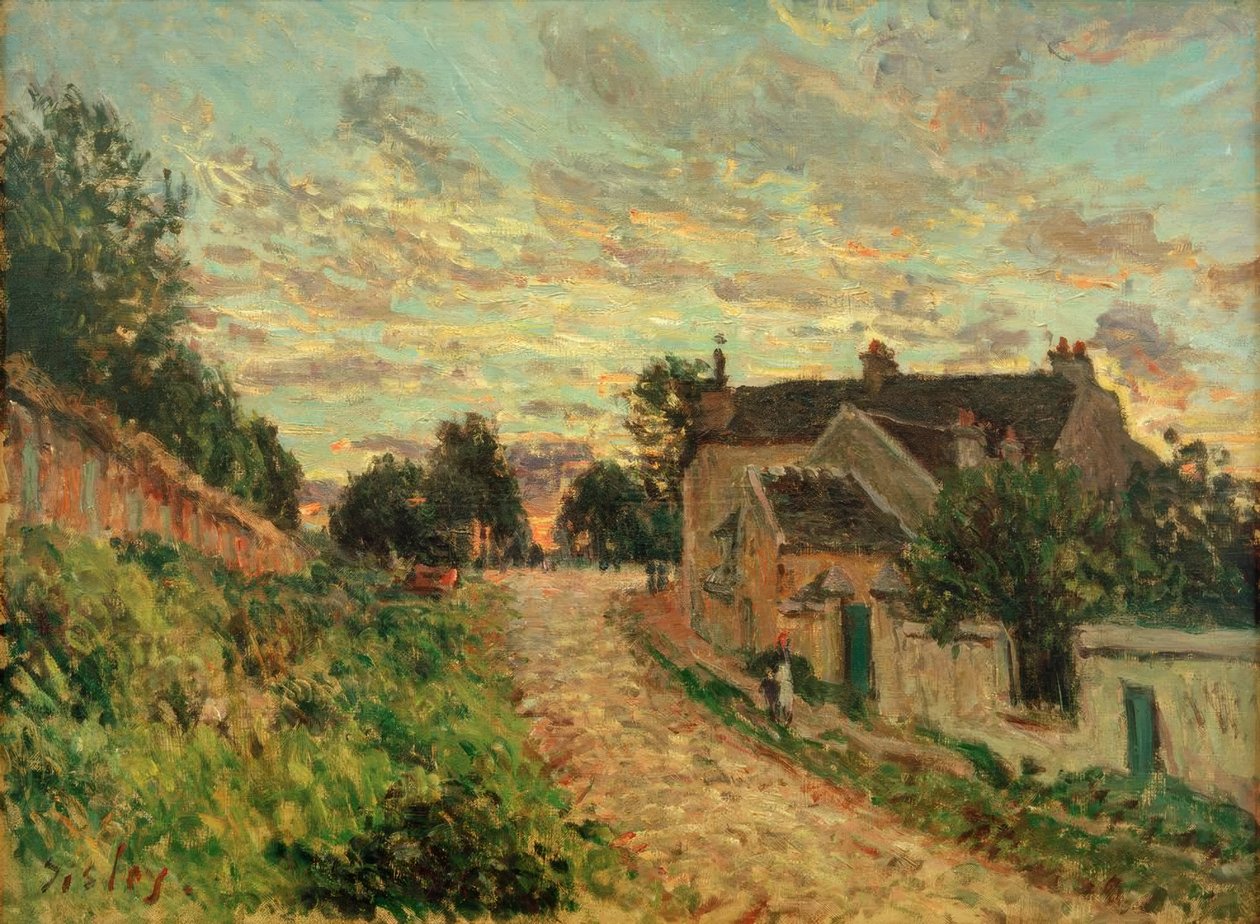 Een pad in Louvecienne door Alfred Sisley