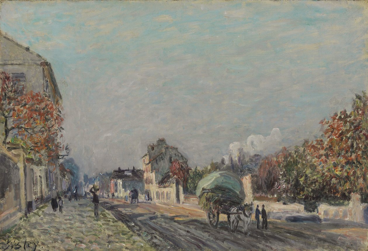 Een straat in Marly, 1876 door Alfred Sisley