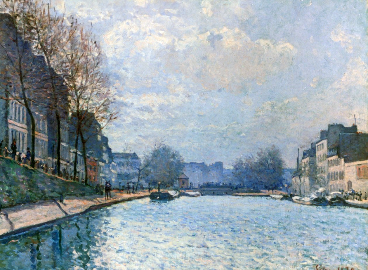 Uitzicht op het Canal Saint-Martin, Parijs, 1870 door Alfred Sisley