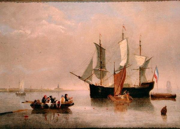 Nederlandse Kustscène door Alfred Stannard