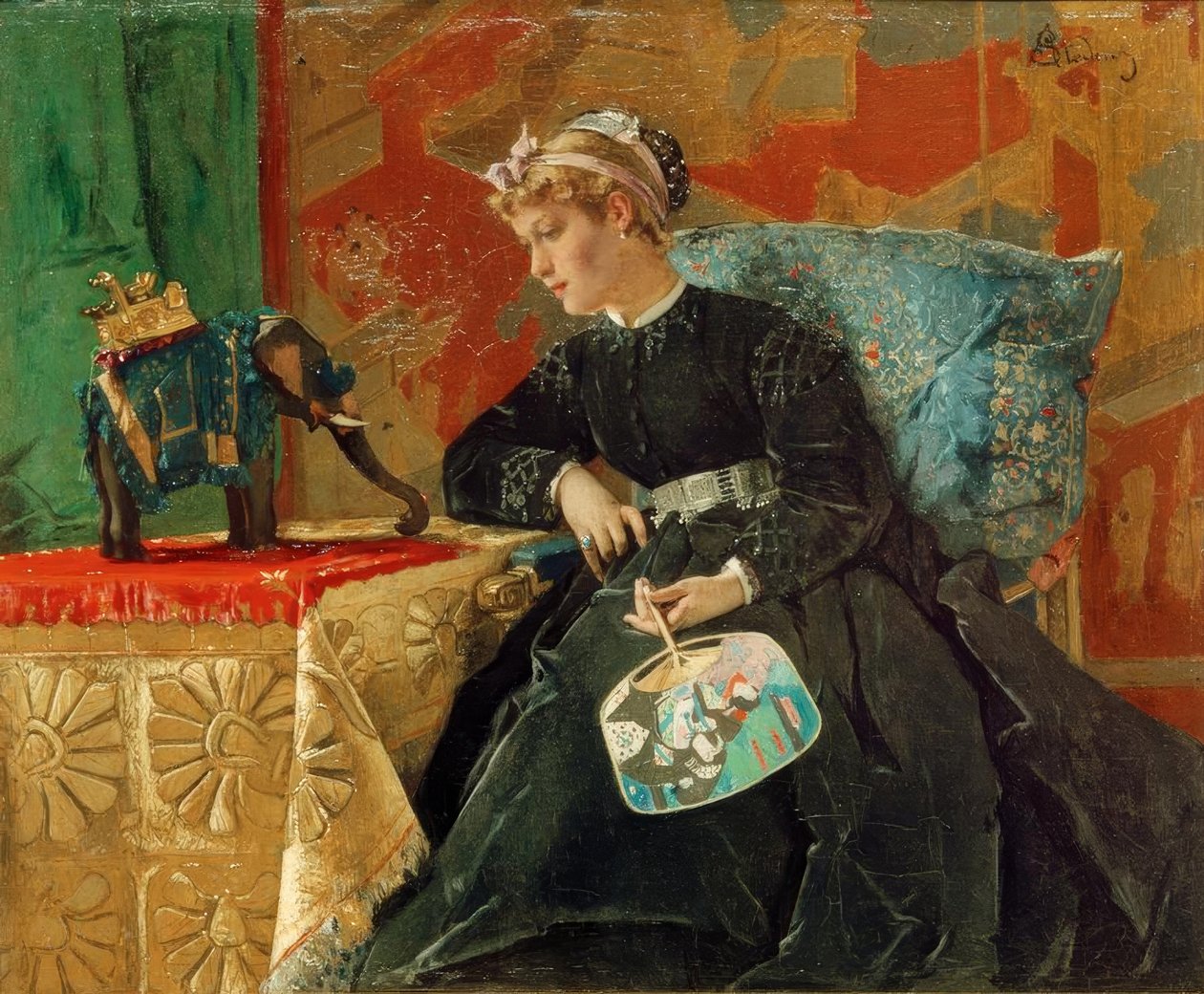 Indië in Parijs door Alfred Emile Stevens