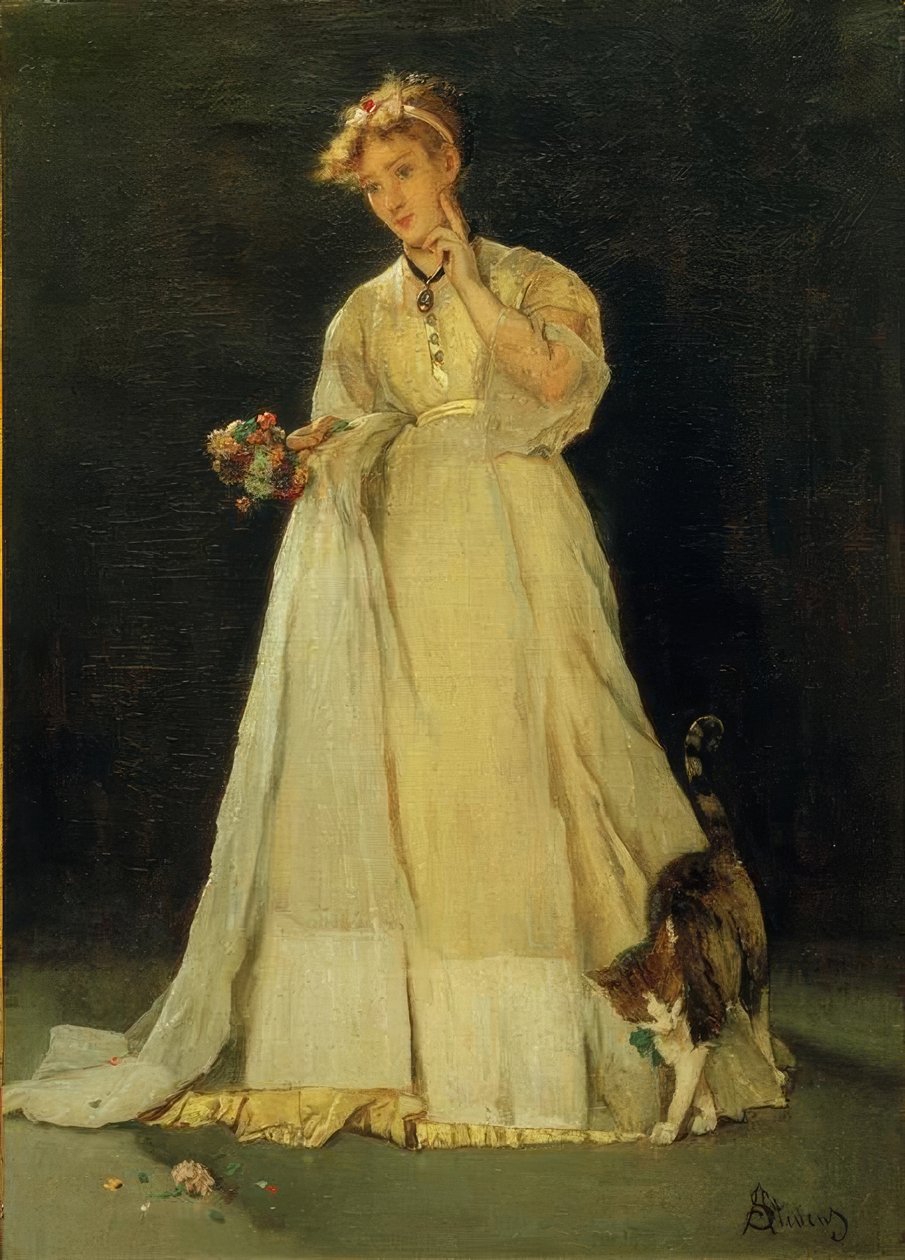 Ophelia of het verscheurde boeket door Alfred Emile Stevens