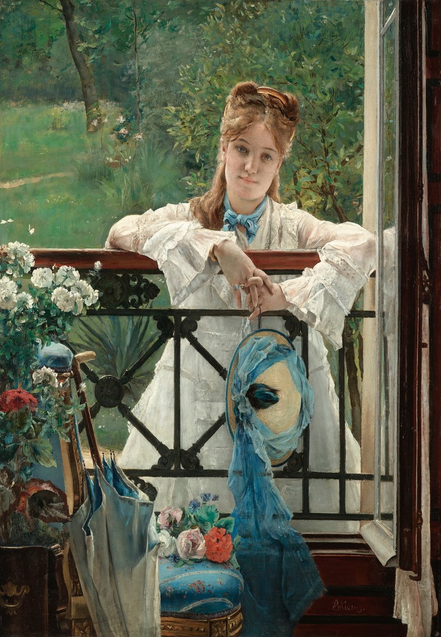 Het Blauwe Lint door Alfred Emile Stevens