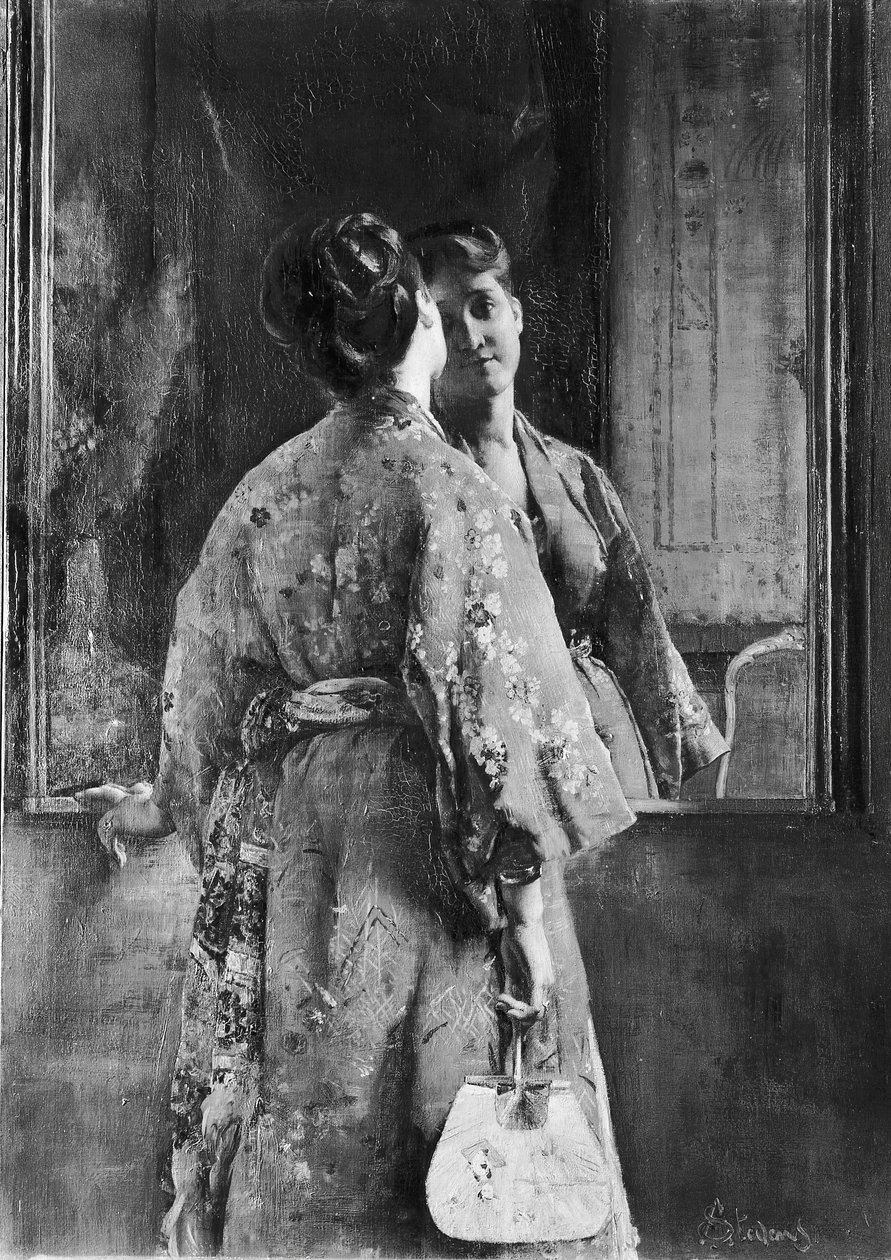 De Japanse Gewaad, ca. 1872 door Alfred Emile Stevens