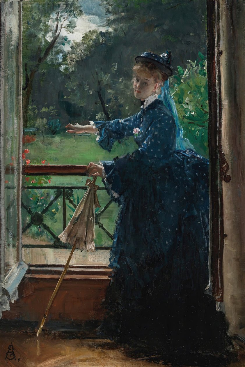 Vrouw op het balkon door Alfred Emile Stevens