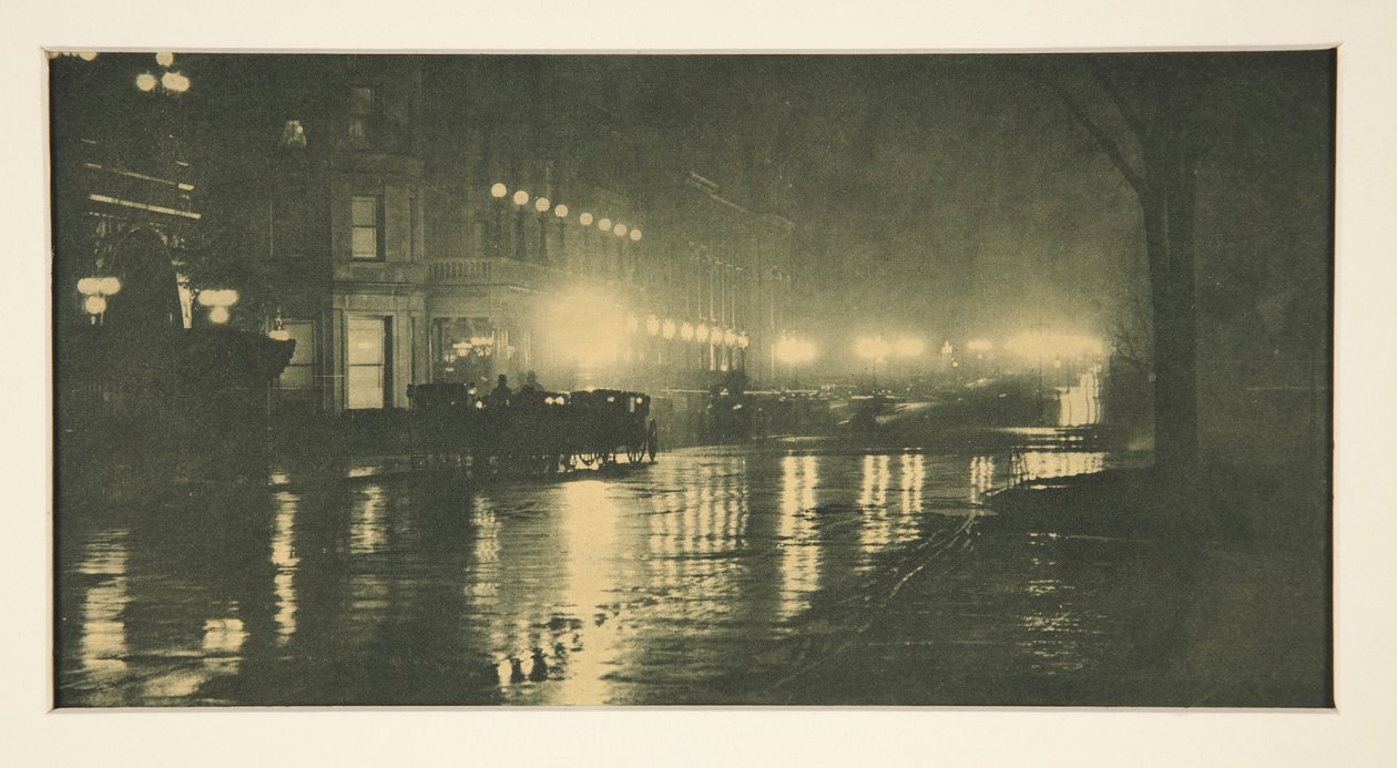 Reflecties-Nacht (New York) door Alfred Stieglitz