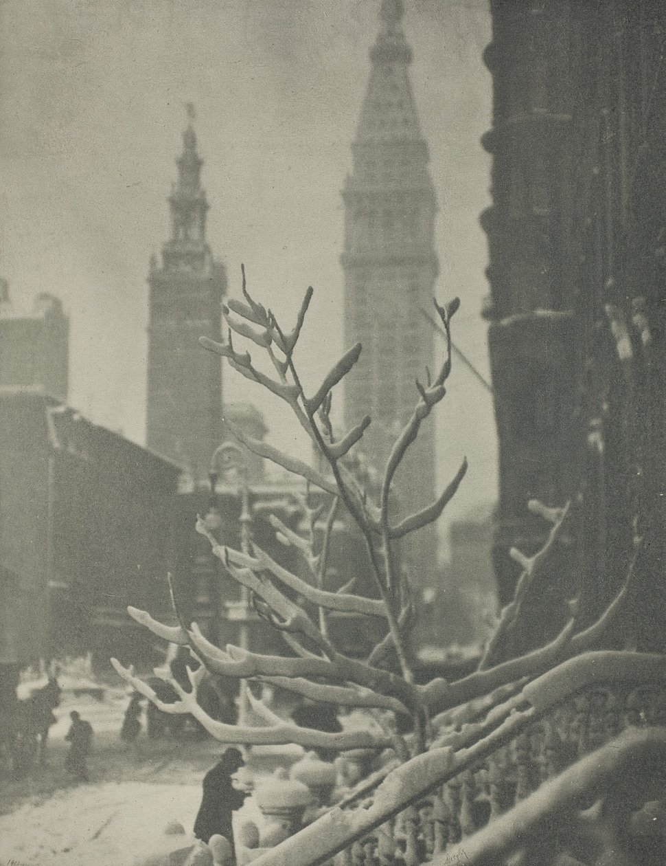 Twee torens, New York door Alfred Stieglitz