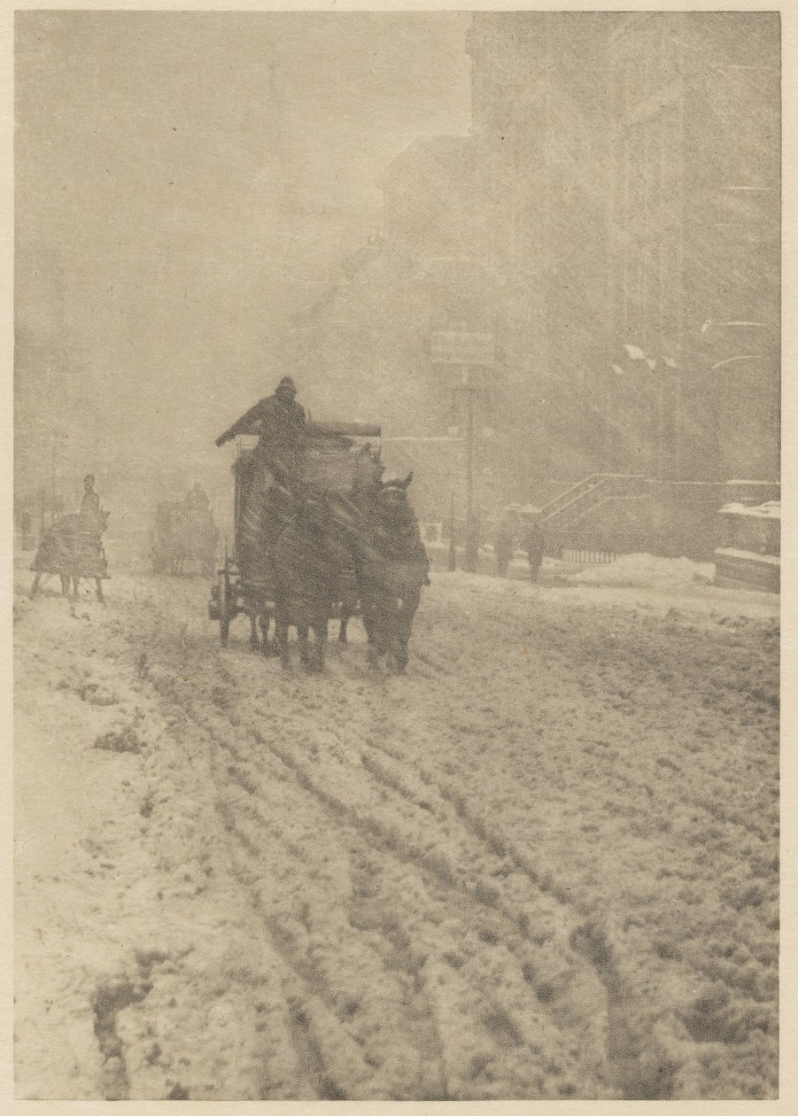 Winter op Fifth Avenue door Alfred Stieglitz